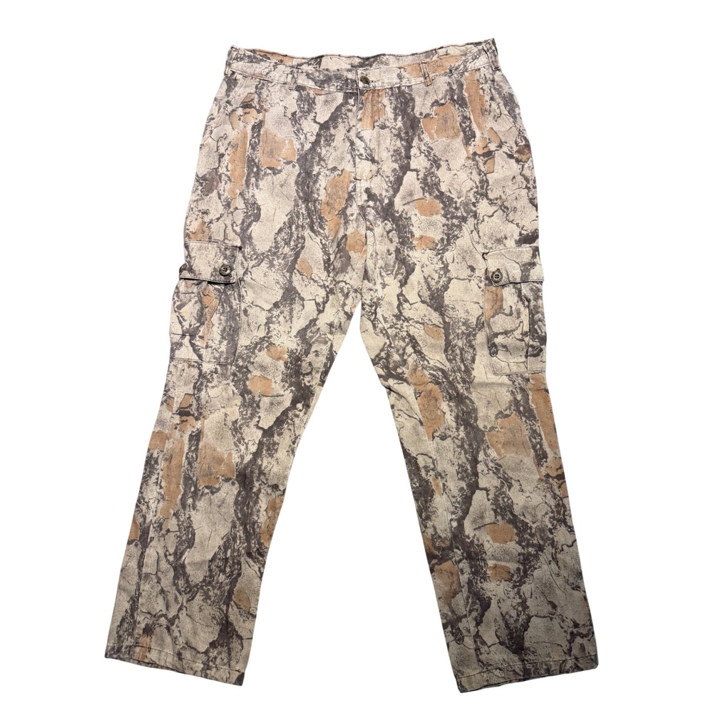 Natural Gear Tree Bark Camo Cargo Pants Mens 38x30 Adjustable Waist Utility
